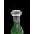 Coppie di bottiglie in cristallo verde molato con collo in argento.