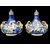 Coppia di fiasche in maiolica a decoro istoriato con prese a mascheroni.Manifattura Battaglia.Napoli.