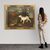 Antique painting from 18th century landscape with dog 