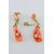 Earrings - sculpture with coral and pearl     