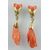 Earrings - sculpture with coral and pearl     