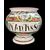 Vaso - pilloliere in maiolica globulare  con decoro alla rosa e simbolo di farmacia.Casali e Callegari.Pesaro.