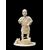 Scultura okimono in avorio raffigurante personaggio maschile con treccia e cesto.Giappone.
