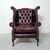 Poltrona chesterfield Queen Anne nuova inglese originale in pelle bordeaux, verde e marrone 