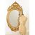 SPECCHIO ANTICO OVALE CON CIMASA, FIORI E VOLUTE, SPECCHIERA  ANTICA, CORNICE DORATA, DEL XIX SECOLO. (SPO171)