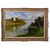 QUADRO ANTICO PAESAGGIO, OLIO SU TELA, PAESAGGIO CON FIUME, XX SECOLO. (QP586)