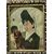 QUADRO olio su tavola di IGINIO SARTORI (1903-1984)  "Donna con cane" del 1943  - CREMONA  46x39,5 con cornice, 34x26 