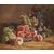 Dipinto antico con pesche, fichi, uva - O/8156 -