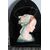 Madonna in terracotta dipinta di gusto art decò 1940 . su Vetro nero Manifattura Signa  . Mis 44 x 31 