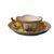 Tazzina con piattino in porcellana gialla Meissen del 1800