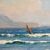 DIPINTI ANTICHI, QUADRI MARE, MARINA COSTA AZZURRA, PITTURA  AD OLIO SU TAVOLA, PRIMI DEL 900.  (QM516)