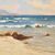 DIPINTI ANTICHI, QUADRI MARE, MARINA COSTA AZZURRA, PITTURA  AD OLIO SU TAVOLA, PRIMI DEL 900.  (QM516)