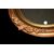 Specchiera ovale Francese in legno dorato foglia oro del 1800