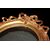 Specchiera ovale Francese in legno dorato foglia oro del 1800