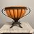 Antico Vaso vetro Francese Liberty epoca 1930 base ferro battuto . Mis  30 L 45 d 33