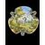Centrotavola trilobato in maiolica policroma con decoro istoriato e manici a forma di serpente.Ginori