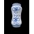 Albarello in maiolica con decoro paesaggistico in monocromia turchina.Napoli.