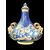Coppia di fiasche in maiolica a decoro istoriato con prese a mascheroni.Manifattura Battaglia.Napoli.