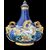Coppia di fiasche in maiolica a decoro istoriato con prese a mascheroni.Manifattura Battaglia.Napoli.
