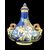 Coppia di fiasche in maiolica a decoro istoriato con prese a mascheroni.Manifattura Battaglia.Napoli.