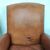 Coppia di poltrone club francese in cuoio cognac vintage 