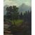 Antico quadro inglese del 1800 Olio su tela inglese raffigurante paesaggio bosco - Firmato