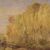 Italian landscape painting signed A. Corradi, 1950s