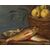 Paolo Bartolomeo Clarici, detto Abate Paolo (Ancona, 1664 –Padova, 1725)  Natura morta con pesci, frutti e stoffa ricamata