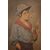 Antico quadro olio su cartoncino raffigurante ragazzo con sigaretta del 1900