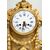 Trittico di orologio antico Napoleone III Francese in bronzo dorato. Periodo XIX secolo.