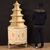 Corner cabinet in lacquered, gilded and painted wood from the 20th century