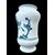 Vaso albarello in maiolica in monocromia turchina con uccellino ,festone e motivi rocaille.Saverio Grue.Castelli d’Abruzzo.