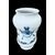 Vaso albarello in maiolica in monocromia turchina con uccellino ,festone e motivi rocaille.Saverio Grue.Castelli d’Abruzzo.