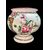 Vaso - pilloliere in maiolica globulare  con decoro alla rosa e simbolo di farmacia.Casali e Callegari.Pesaro.