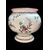 Vaso - pilloliere in maiolica globulare  con decoro alla rosa e simbolo di farmacia.Casali e Callegari.Pesaro.