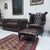 Poltrona chesterfield Queen Anne nuova inglese originale in pelle bordeaux, verde e marrone 