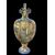 Vaso in maiolica a decoro istoriato con manici serpentiformi.Gaetano Battaglia.Napoli.