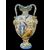 Vaso in maiolica a decoro istoriato con manici serpentiformi.Gaetano Battaglia.Napoli.