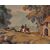 Grande dipinto a succo d'erba francese del 1800 Scena di caccia 