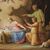 Dipinto tempera su carta Adorazione dei pastori del XIX secolo