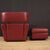 Italian armchair with footstool in leather from the 80s