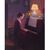 QUADRI ANTICHI, RITRATTI DI DONNA AL PIANOFORTE, METÀ DEL NOVECENTO. (QR574)