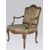 Antica poltrona Luigi XV italiana anni '50 in legno laccato