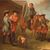 French painting camp with soldiers and horses from the 19th century