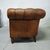 Divano 2 posti Chesterfield club vintage originale in pelle marrone cognac degli anni '70