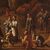 Painting oil on canvas landscape with wayfarers from the 18th century