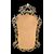 Specchiera in legno intagliato e foglia oro con motivi floreali,rocaille e uccelli.periodo Art nouveau.