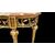 Consolle in legno intagliato e foglia oro con motivi floreali e rocaille .Piano in marmo policromo.Periodo Art Nouveau.