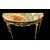 Consolle in legno intagliato e foglia oro con motivi floreali e rocaille .Piano in marmo policromo.Periodo Art Nouveau.