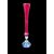 Vaso a ‘tromba’ in vetro incamiciato rosso-lattimo.Murano.